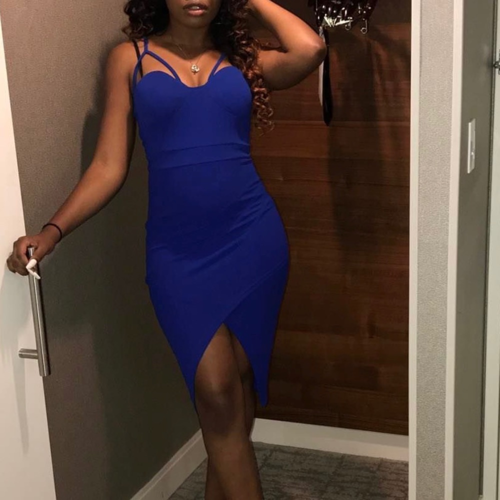 blue midi dress